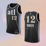 Men's Atlanta Hawks De'andre Hunter NO 12 City 2023-24 Black Jersey