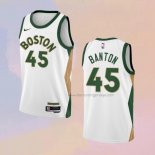 Men's Boston Celtics Dalano Banton NO 45 City 2023-24 White Jersey