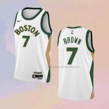 Men's Boston Celtics Jaylen Brown NO 7 City 2023-24 White Jersey