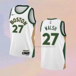 Men's Boston Celtics Jordan Walsh NO 27 City 2023-24 White Jersey