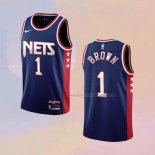Men's Brooklyn Nets Bruce Brown NO 1 City 2021-22 Blue Jersey