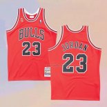 Men's Chicago Bulls Michael Jordan NO 23 Mitchell & Ness 1995-96 Red Jersey