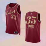 Men's Cleveland Cavaliers Isaac Okoro NO 35 City 2023-24 Red Jersey