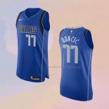 Men's Dallas Mavericks Luka Doncic NO 77 Icon Authentic Blue Jersey