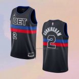 Men's Detroit Pistons Cade Cunningham NO 2 Statement 2022-23 Black Jersey