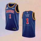 Men's Golden State Warriors Damion Lee NO 1 75th Anniversary Blue Jersey