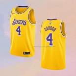 Men's Los Angeles Lakers Alex Caruso NO 4 Icon 2020-21 Yellow Jersey