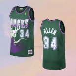 Men's Milwaukee Bucks Ray Allen NO 34 Mitchell & Ness 1996-97 Green Jersey