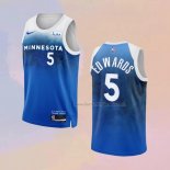 Men's Minnesota Timberwolves Anthony Edwards NO 5 City 2023-24 Blue Jersey