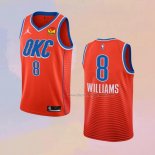 Men's Oklahoma City Thunder Jalen Williams NO 8 Statement Orange Jersey