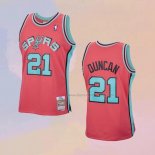 Men's San Antonio Spurs Tim Duncan NO 21 Mitchell & Ness 1998-99 Pink Jersey