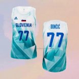 Men's Slovenia Luka Doncic NO 77 Tokyo 2021 White Jersey