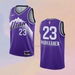 Men's Utah Jazz Lauri Markkanen NO 23 City 2023-24 Purple Jersey