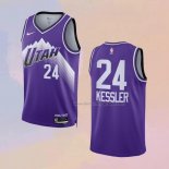 Men's Utah Jazz Walker Kessler NO 24 City 2023-24 Purple Jersey
