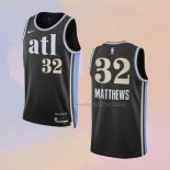 Men's Atlanta Hawks Wesley Matthews NO 32 City 2023-24 Black Jersey