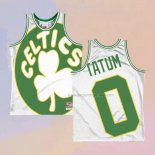 Men's Boston Celtics Jayson Tatum NO 0 Mitchell & Ness Big Face White Jersey