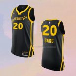 Men's Golden State Warriors Dario Saric NO 20 City Authentic 2023-24 Black Jersey