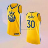Men's Golden State Warriors Stephen Curry NO 30 Statement Authentic 2022 Gold Jersey