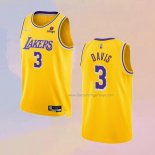 Men's Los Angeles Lakers Anthony Davis NO 3 75th Anniversary 2021-22 Yellow Jersey