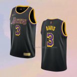 Men's Los Angeles Lakers Anthony Davis NO 3 Earned 2020-21 Black Jersey