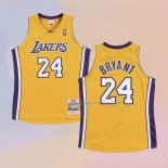 Men's Los Angeles Lakers Kobe Bryant NO 24 Mitchell & Ness Yellow Jersey