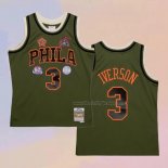 Men's Philadelphia 76ers Allen Iverson NO 3 Mitchell & Ness 1996-97 Green Jersey