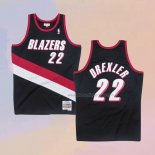Men's Portland Trail Blazers Clyde Drexler NO 22 Mitchell & Ness 1991-92 Black Jersey
