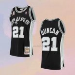 Men's San Antonio Spurs Tim Duncan NO 21 Mitchell & Ness 2001-02 Black Jersey