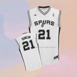 Men's San Antonio Spurs Tim Duncan NO 21 Throwback White Jersey
