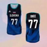 Men's Slovenia Luka Doncic NO 77 Tokyo 2021 Blue Jersey2