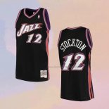 Men's Utah Jazz John Stockton NO 12 Hardwood Classics 1998-99 Black Jersey