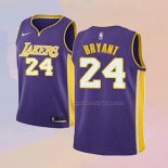 Kid's Los Angeles Lakers Kobe Bryant NO 24 Statehombret 2017-18 Purple Jersey