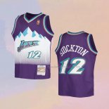 Kid's Utah Jazz John Stockton NO 12 Hardwood Classics Throwback 1996-97 Purple Jersey