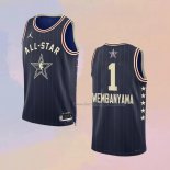 Men's All Star 2024 San Antonio Spurs Victor Wembanyama NO 1 Blue Jersey