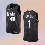 Men's Brooklyn Nets Bruce Brown NO 1 Earned 2020-21 Black Jersey