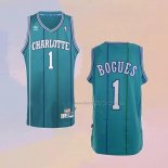 Men's Charlotte Hornets Muggsy Bogues NO 1 Throwback Blue Jersey