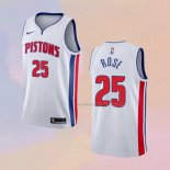 Men's Detroit Pistons Derrick Rose NO 25 Association 2018-19 White Jersey