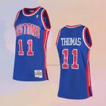 Men's Detroit Pistons Isaiah Thomas NO 11 Mitchell & Ness 1988-89 Blue Jersey