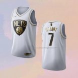 Men's Golden Edition Brooklyn Nets Kevin Durant NO 7 White Jersey