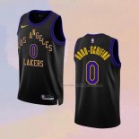 Men's Los Angeles Lakers Jalen Hood-schifino NO 0 City 2023-24 Black Jersey