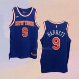 Men's New York Knicks RJ Barrett NO 9 Icon Authentic Blue Jersey
