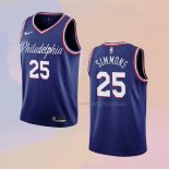 Men's Philadelphia 76ers Ben Simmons NO 25 City 2019-20 Blue Jersey