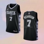 Men's San Antonio Spurs Josh Richardson NO 7 Statement 2022-23 Black Jersey