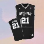Men's San Antonio Spurs Tim Duncan NO 21 Throwback Black Jersey