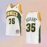 Men's Seattle Supersonics Kevin Durant NO 35 Mitchell & Ness 2007-08 White Jersey