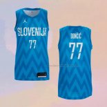 Men's Slovenia Luka Doncic NO 77 Second Blue Jersey