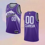 Men's Utah Jazz Jordan Clarkson NO 00 City 2023-24 Purple Jersey