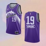 Men's Utah Jazz Luka Samanic NO 19 City 2023-24 Purple Jersey