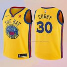 Kid's Golden State Warriors Stephen Curry NO 30 City Yellow Jersey