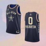 Men's All Star 2024 Indiana Pacers Tyrese Haliburton NO 0 Blue Jersey